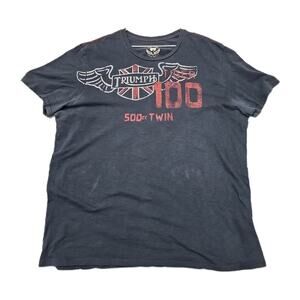 Lucky Brand Good Luck Triumph Tiger 100 500cc Twin Motorcycle T-Shirt SZ XXL